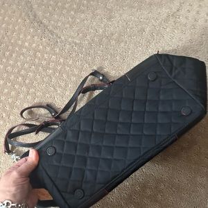 Quilted Black Tote Bag with multiple straps